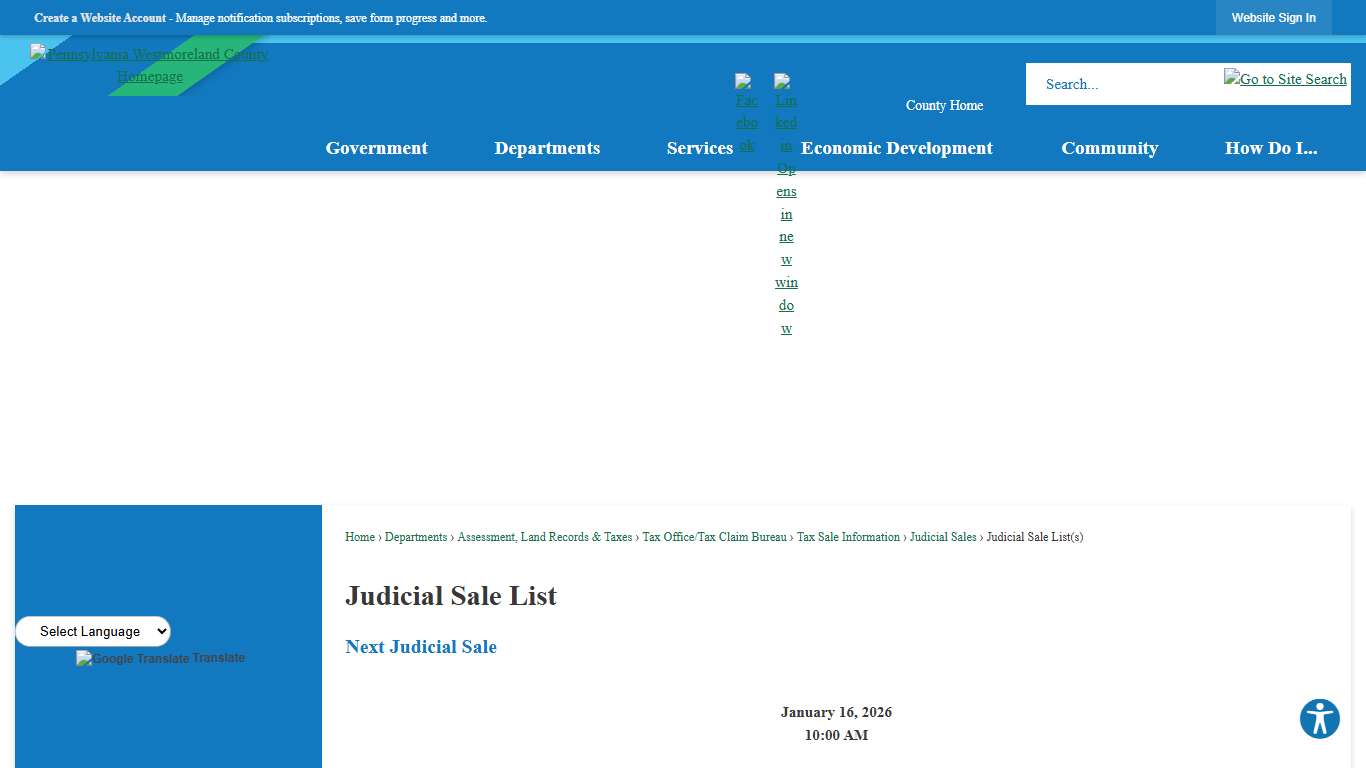 Judicial Sale List | Westmoreland County, PA - Official Website