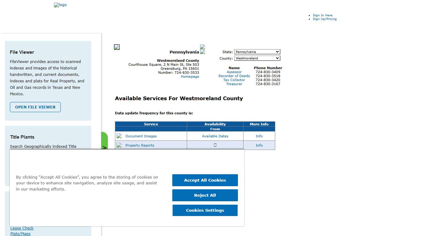 Search Westmoreland County Public Property Records Online | CourthouseDirect.com